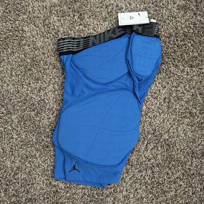 Nike Pro Air Jordan Hyperstrong 5-Pad Basketball Tights Shorts Blue BQ2724 XL