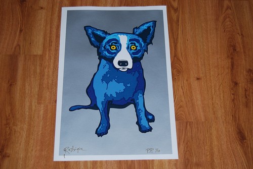 George Rodrigue Blue Dog Silver Bullet Silkscreen Print Signed Numbered Artwork - Picture 2 of 4