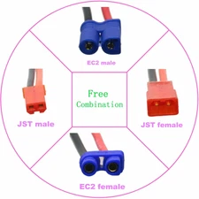1Pce EC2 to JST Series Harness 20AWG 10cm Wire For Hubsan X4 H501S H501C RC