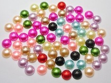 200 pcs Half Pearl Bead 10mm Flat Back Round Cabachons Scrapbook Craft