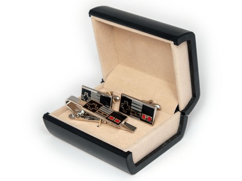 Nintendo Cufflinks, NES Tie Clip, Retro Super SNES Jewerly Cuff Links, Mens Gift - Picture 2 of 4