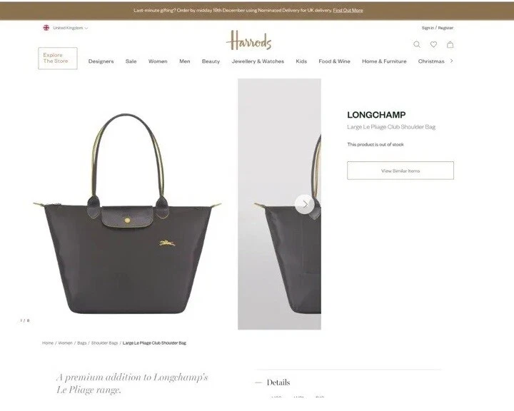 Long champ bag sizes outlet