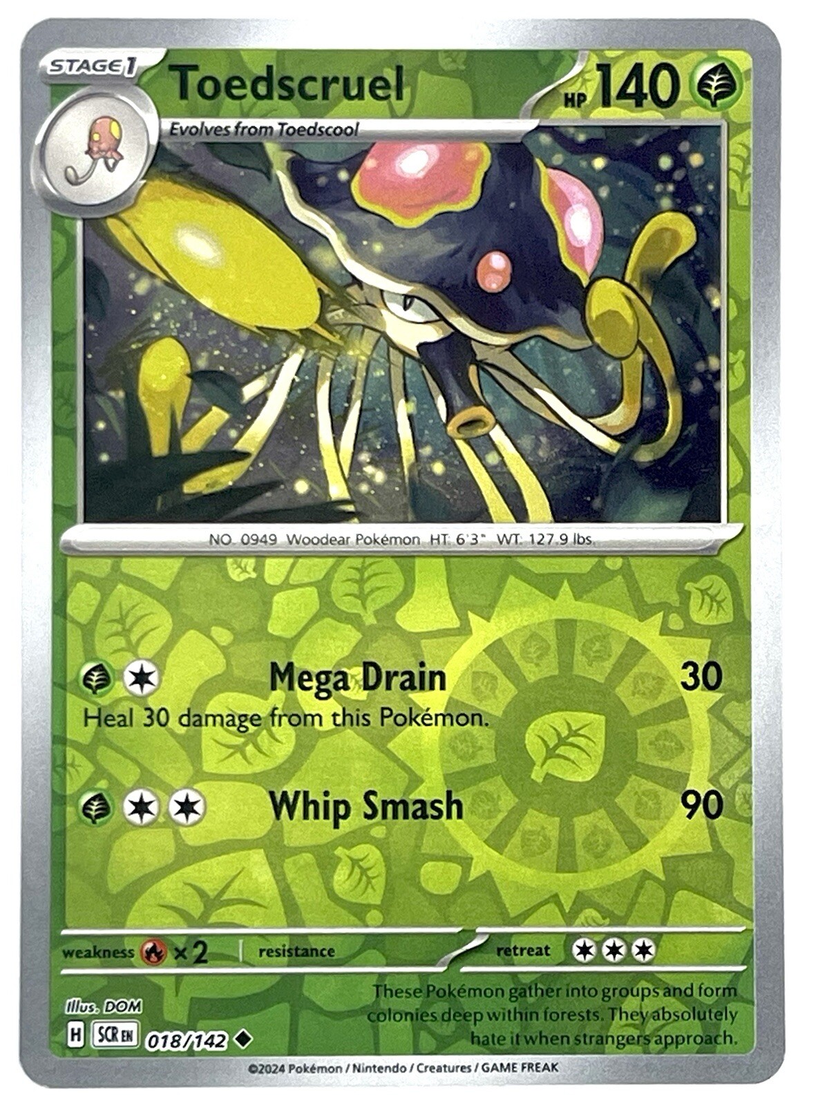 Pokémon TCG Stellar Crown Toedscruel Reverse Holofoil 018/142 NM