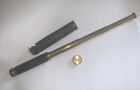Antique 29" France Leather Wrap Brass & Glass Maritime Spyglass Telescope 3 Draw