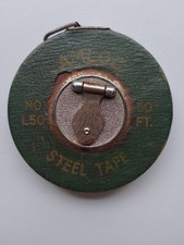 Vintage AMLOC No. L50 50-Foot Steel Tape Measure Wind-Up Handle Made in USA