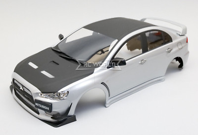 1/10 BODY Shell MITSUBISHI LANCER EVO X VOLTEX Body 200mm *FINISHED* -SILVER BH-