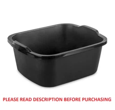 Dishpan Basin Dish Plastic Wash Food Kitchen Storage Box 18 Qt Black Tub Laundry