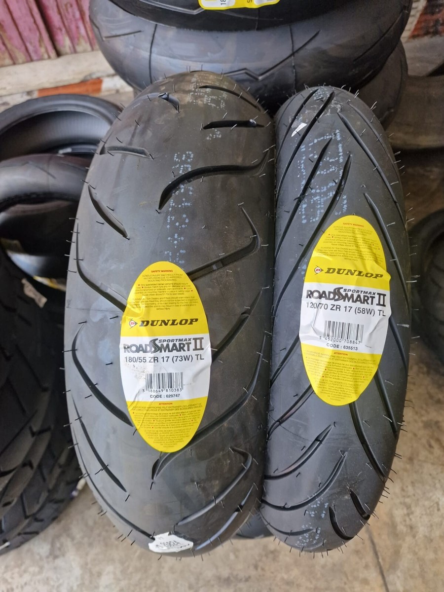 Coppia 120/70 ZR17 58W 180/55 ZR17 73W DUNLOP SPORTMAX ROADSMART 2
