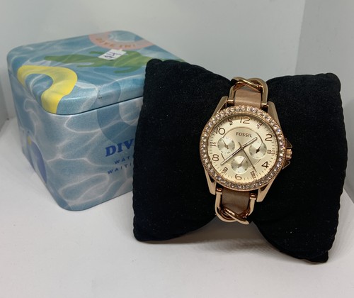 Fossil Riley ES3466 Women Beige Leather 