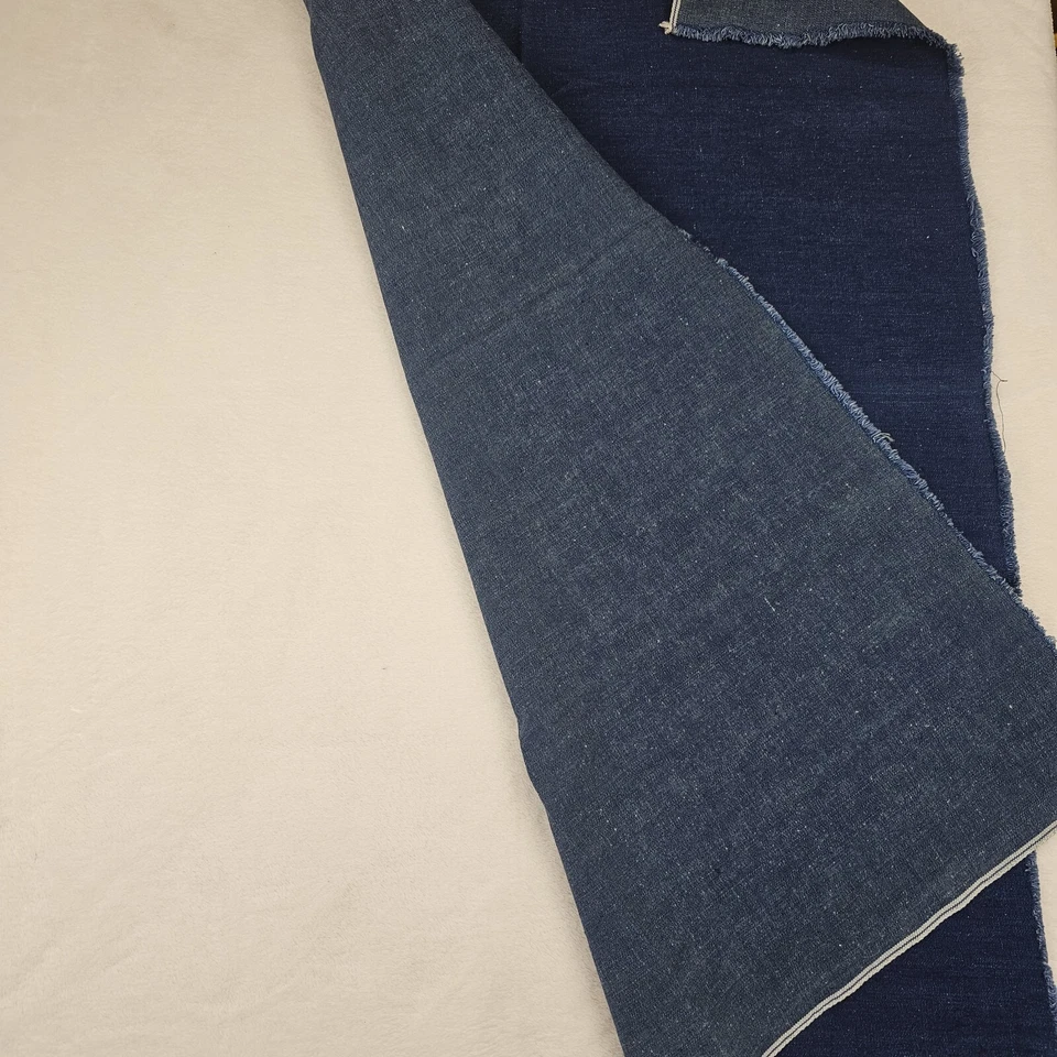 Vintage Selvedge Blueline Denim Fabric 27x40" Redline Dark Wash Large Piece NOS - Image 4 of 4