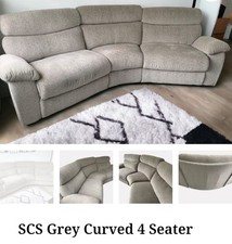 SCS Grey Curved 4 Seater Sofa