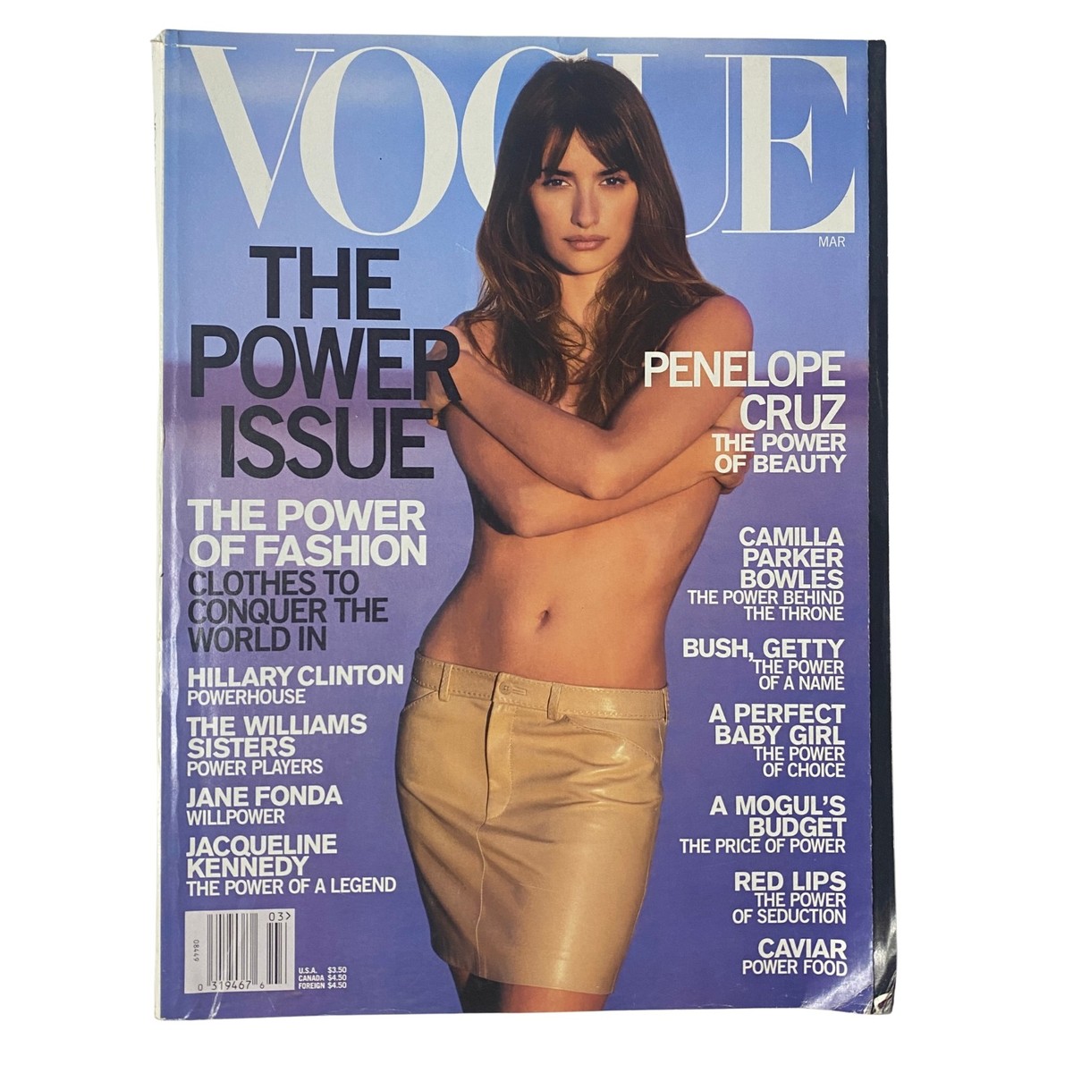Vogue Magazine March 2001 Penelope Cruz Cover No Label