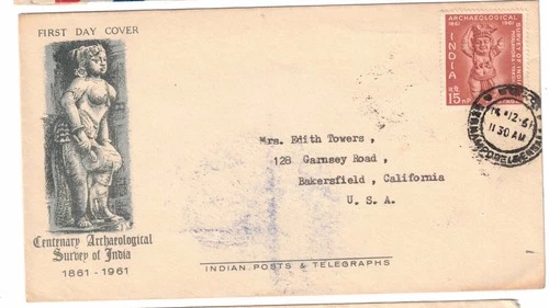 1961 India Archeological Survey Centenary FDC