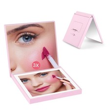 Compact Mirror, 1X/3X Magnifying Travel Mirror with Light Small Purse Mirror ...