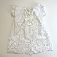 Vintage White Eyelet Lace Baby Dress 6-9 Mo Cottage Baptism Christening Gown