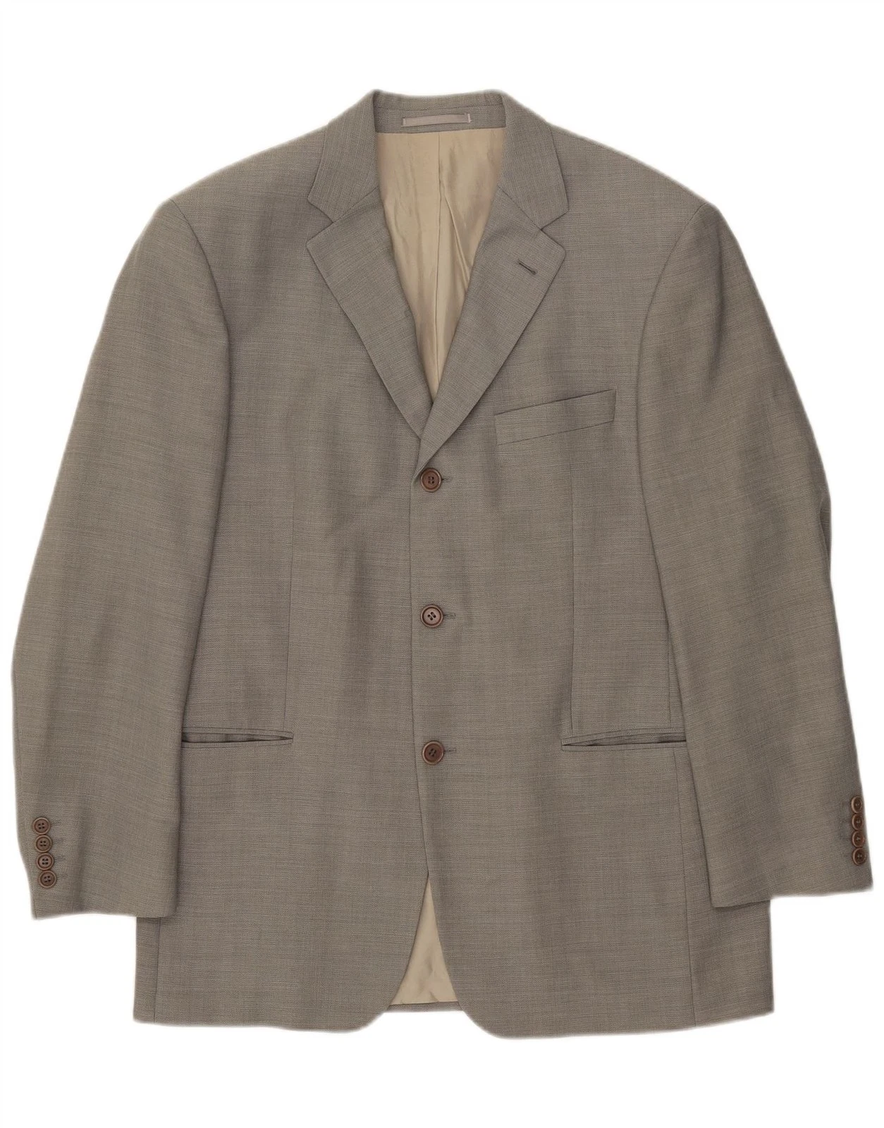 Hugo Boss Mens 3 Button Blazer Jacket EU 50 Large Grey Wool CB06