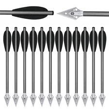 12Pcs Pistol Crossbow Bolts 6.3" Aluminium Arrows Broadhead Hunting Mini Archery