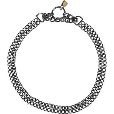 Sprenger Hundehalskette 2mm Halsband Halskette Hund Edelstahl schwarz 2-reihig - Bild 1 von 4