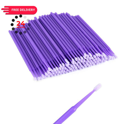 100PCS Car Touch Up Paint Brushes,Single-Use Micro 3.84*0.1*0.1 inch, Purple 
