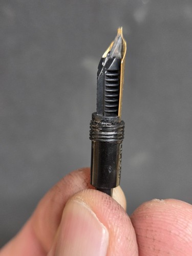 Osmiroid 22k Gold Rola Italic fine left oblique screw in nib - Esterbrook Pens - Bild 5 von 5