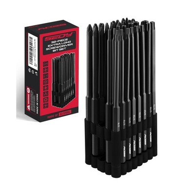 Extra Long Security Bit Set: 32-Piece S2 Steel Screwdriver Drill Bits for Tam...