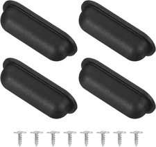 uxcell 4Pcs Luggage Replacement Pads, Plastic 57mm x 24mm x 15mm, Black 