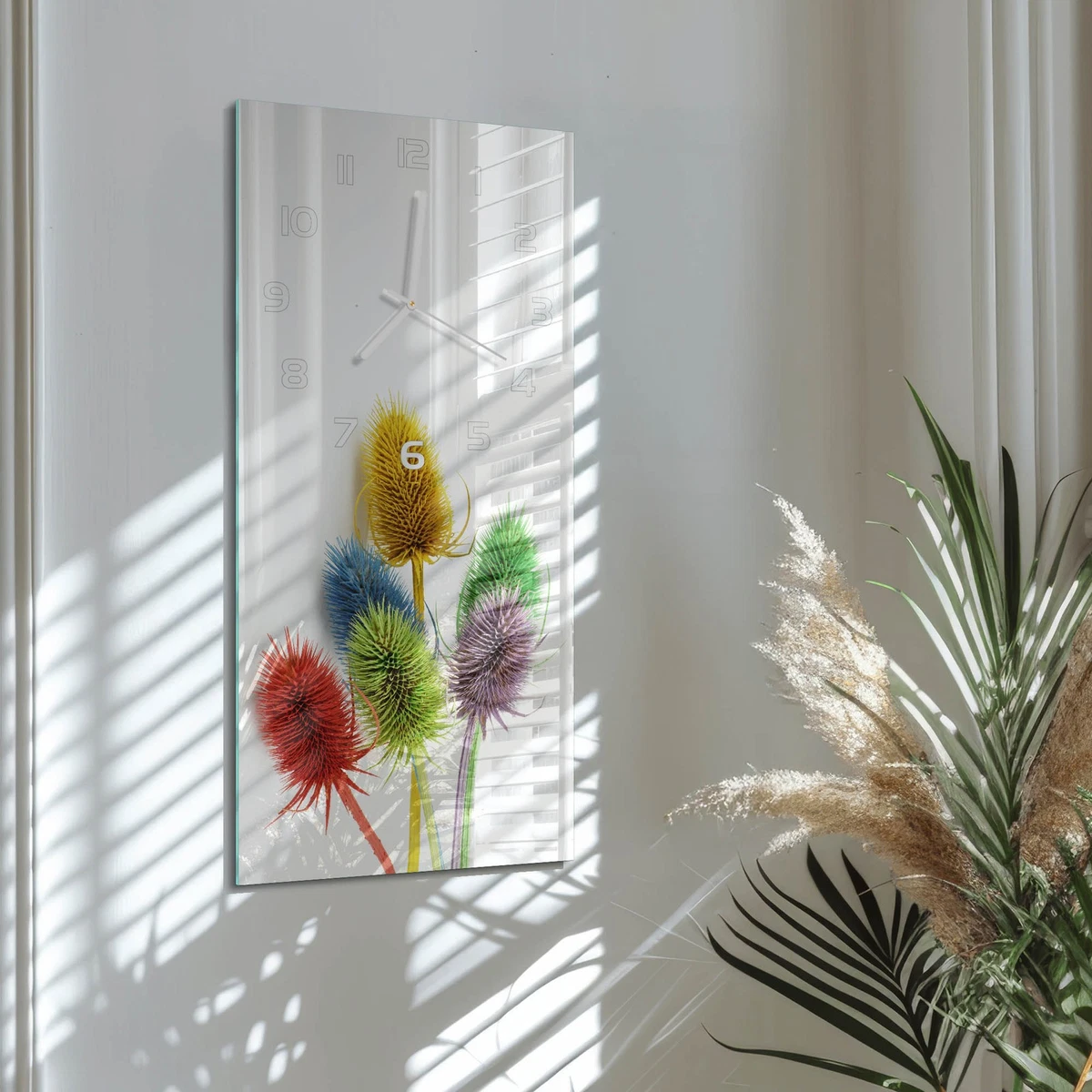 Reloj de Pared Rectangular Vertical Reloj Decorativo de Cristal Cardo 30x60 cm