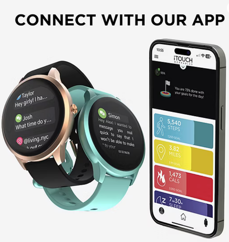 iTouch Sport 4 Smartwatch Fitness Heart Rate 100+ Sports Bluetooth-Titanium NEW - Picture 3 of 6