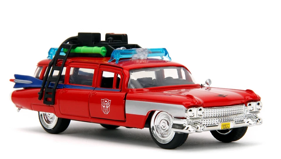JADA TOYS, CADILLAC Ecto-1 Ghostbusters - TRANSFORMERS rouge, échelle 1/32, J... - Photo 3/4