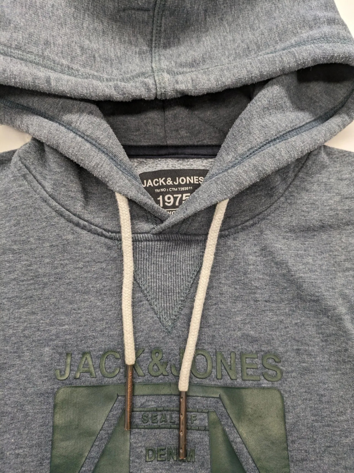 Jack & Jones Herren Hoodie M Grau Kapuzenpullover Sweatshirt Pullover Core 2181 image 8