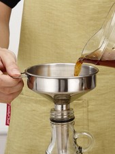 1pc Stainless Steel Funnel With Hook Kitchen Filling Metal Hopper One Size UK...
