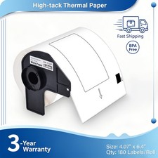1Roll 4.07"x6.4" Large White Paper Shipping Labels DK-1247 for Brother QL-1050N