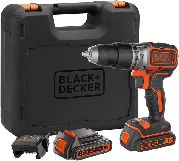 Black+Decker BL188KB Akku Schlagbohrschrauber 2-Gang 18V 2X Akkus Koffer-image