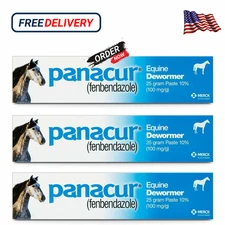 Panacur (3 Pack) Dewormer Horse Paste 10%, 100mg Each