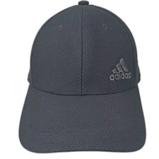 adidas Baseball Cap Black Gray Size M A-Flex Stretch Fit Embroidered Logo Hat