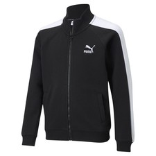 PUMA Classics T7 Full Zip Track Jacket Youth Girls Black Casual Athletic Outerwe