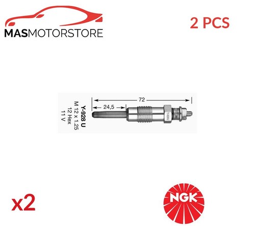 ENGINE GLOW PLUGS NGK 4389 2PCS P NEW OE REPLACEMENT