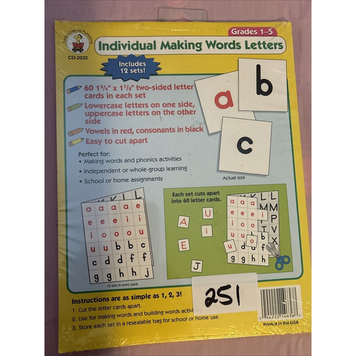 Carson Dellosa Making Words Letters Grades 1-5 Paper Activitates 12 Sets - NIP - Picture 1 of 6