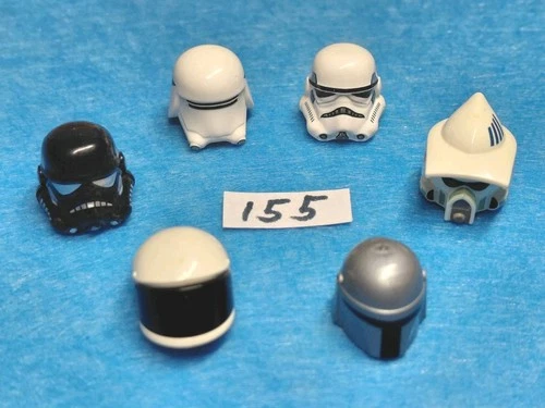 Lego Star Wars HELMET Lot of 6: Clone Trooper Mandalorian - Minifigures Lot# 155