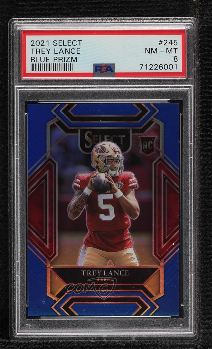 2021 Panini Select Club Level Blue Prizm 11/99 Trey Lance #245 PSA 8 06on