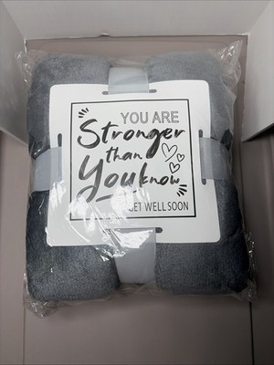 Get Well Soon , You Are Stronger Than You Know Gray Soft Blanket 