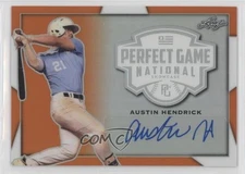 2019 Leaf Perfect Game National Showcase Orange 1/2 Austin Hendrick Auto 06st
