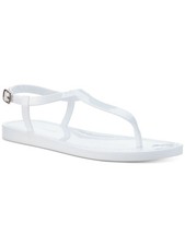 SUN STONE Womens White Adjustable T-Strap Kristi Round Toe Wedge Jelly 6