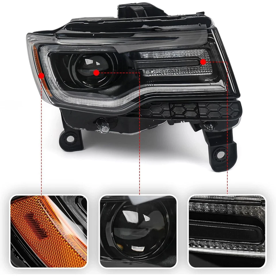 For 2017-2021 Jeep Grand Cherokee HID/ Xenon Headlight w/o Bulb Right Side16pins Foto 4 de 4