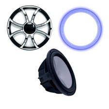 Wet Sounds Revo 10" Sub Grill RGB Ring-Black Sub Black Grill Steel Inserts-2Ohm