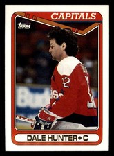  129 Dale Hunter 32 Capitals 1990 Topps Hockey Sports Trading Card TC