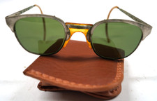 CESCO T3 6-1/2 Safety Green Lens Silver Sunglasses Welding Glasses Antique D123