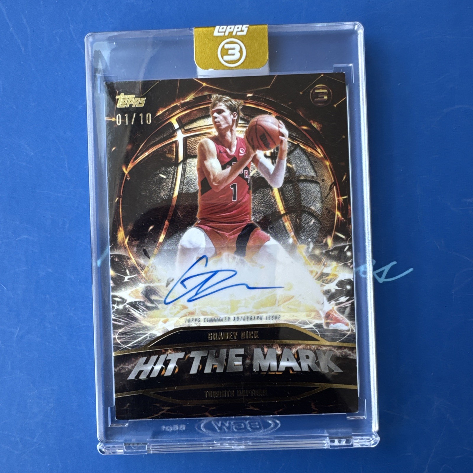 2025 Topps 3 Gradey Dick Auto /10 #HM-GD Toronto Raptors