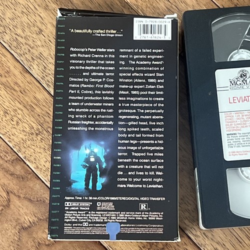 Leviathan (VHS) 1989 MGM Sci-Fi Horror Buy 2 Get 1 Free - Picture 2 of 2