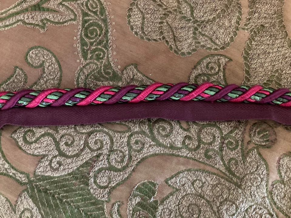 Cordón de tubería decorativo borgoña vintage sin usar - 108"" de largo - 1/2" cable Foto 2 de 4